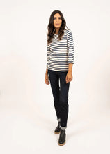 Saint James Breton Stripe Galathée ll 3/4-Sleeve T-Shirt - neige/noir