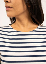 Saint James Breton Stripe Galathée ll 3/4-Sleeve T-Shirt - neige/noir