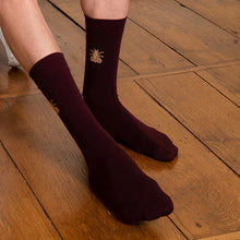 The Napoleon Bee burgundy sock by Maison Broussaud