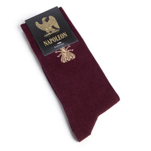 The Napoleon Bee burgundy sock by Maison Broussaud