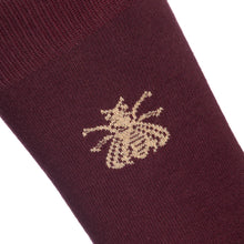 The Napoleon Bee burgundy sock by Maison Broussaud
