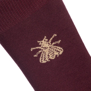 The Napoleon Bee burgundy sock by Maison Broussaud