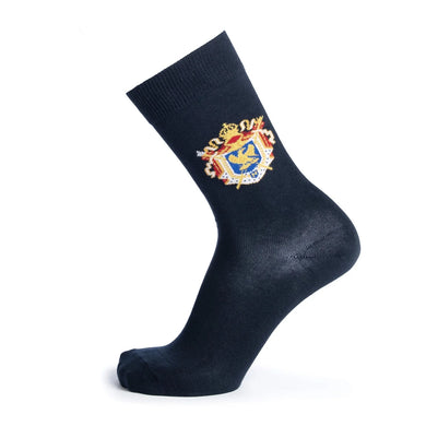 Napoleon Coat of Arms navy socks by Maison Broussaud