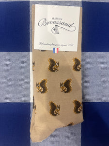 Squirrel ecru socks by Maison Broussaud