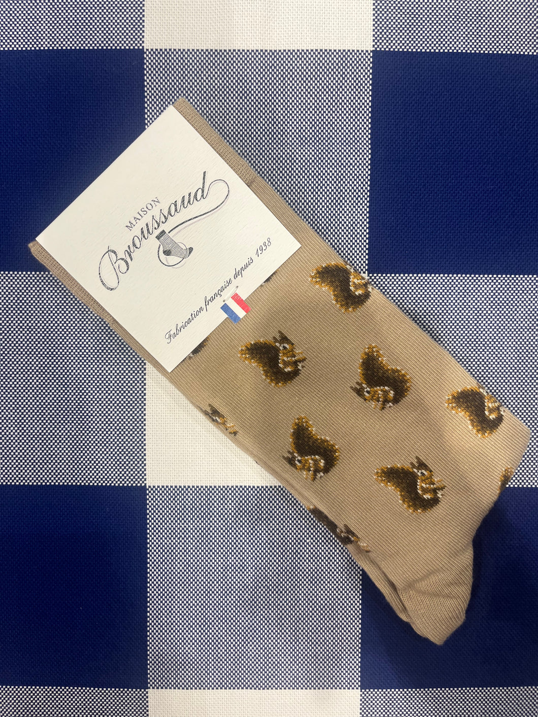 Squirrel ecru socks by Maison Broussaud