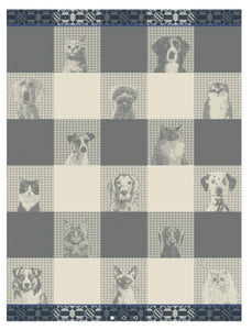 Le Jacquard Français Cats ‘n’ Dogs tea towel