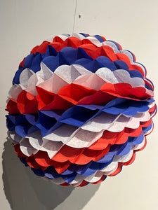 Vive la France crêpe paper balls