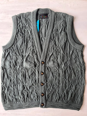 GECCU 3D-knitted merino wool sleeveless cardigan