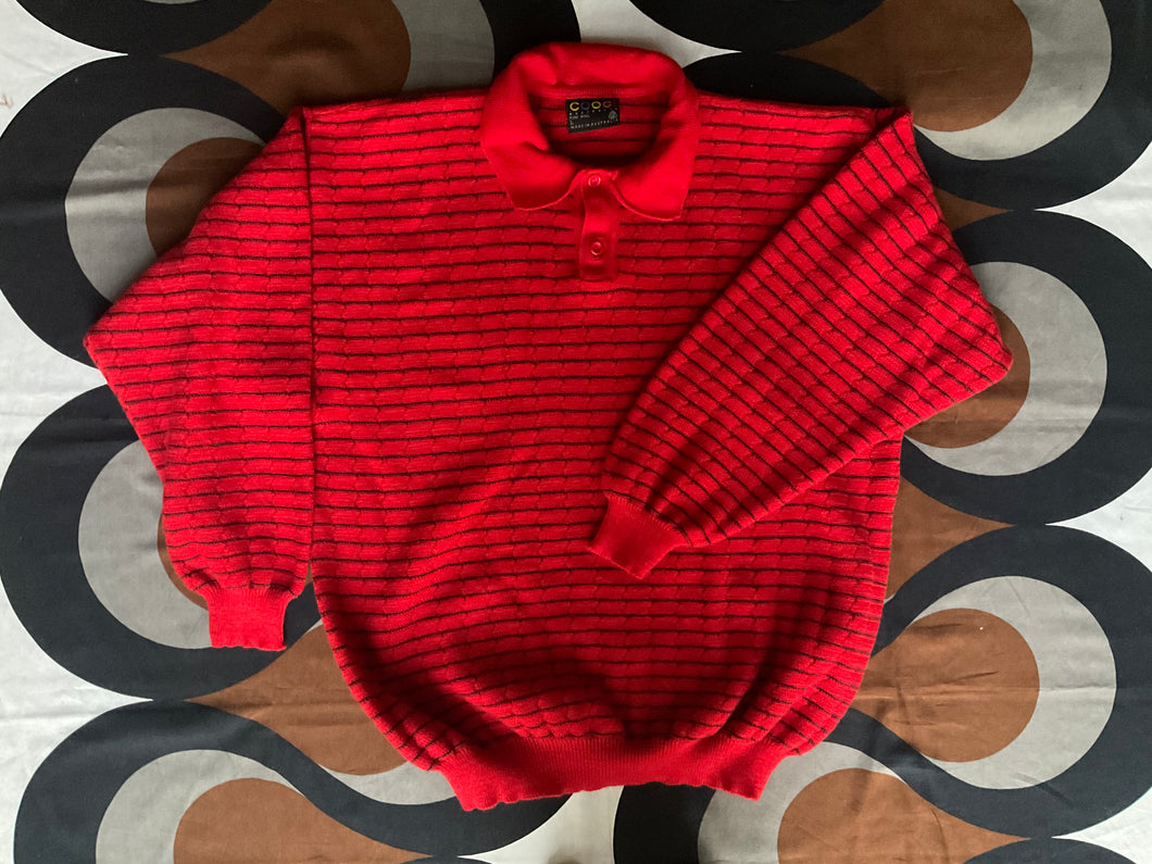 Vintage COOGI woollen polo-neck jumper, made in Australia, Large.