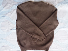 Vintage 1980s v-neck pure wool brown jumper, made in Australia, Large