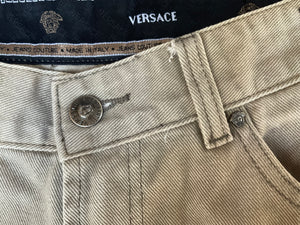 Vintage Versace Jeans Couture cream trousers, made in Italy, 34”