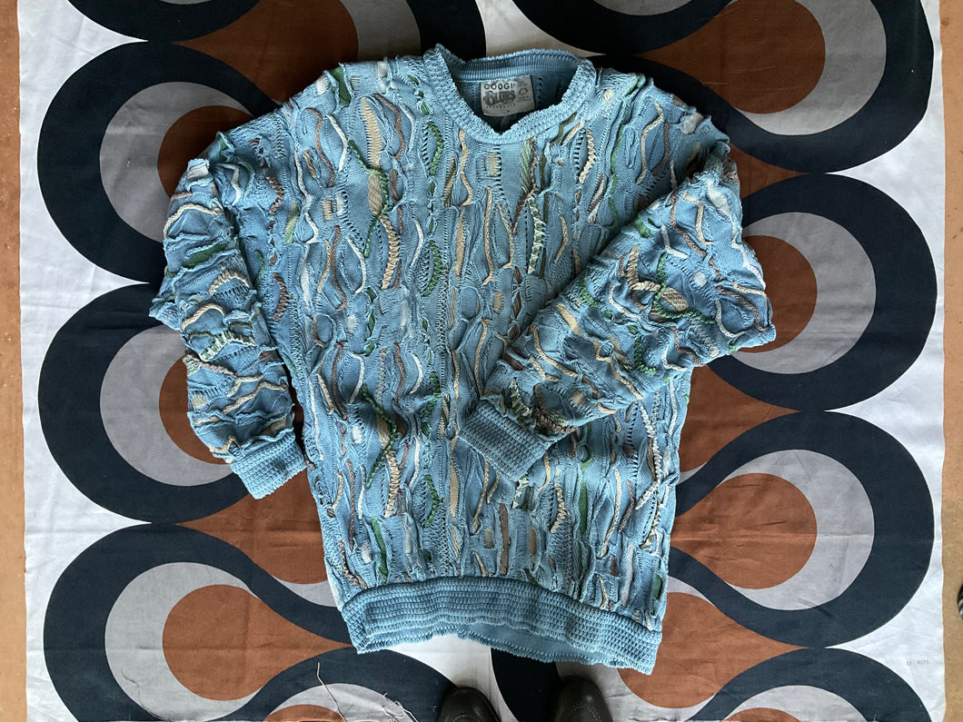 COOGI Blues 3D-knitted cotton jumper, Medium.