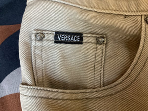 Vintage Versace Jeans Couture cream trousers, made in Italy, 34”