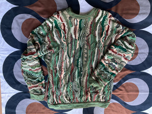 Vintage COOGI 3D knitted cotton crew neck jumper, Made in Australia, Large