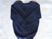 Vintage 1980s v-neck pure wool navy jumper, made in Australia, Large